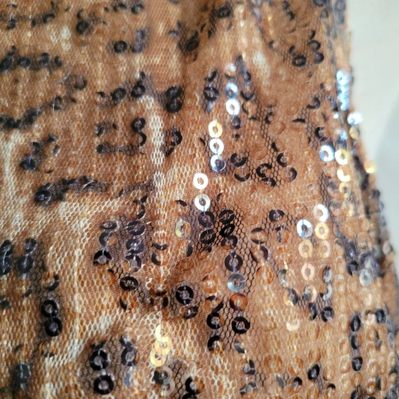 Leopard Print Collared Crop Top / Waist Tie / Sequined / Fits Small - Picture 3 of 6